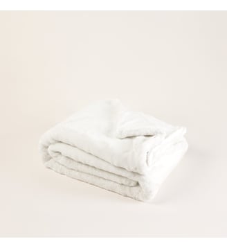 Plaid BIANCA effet fourrure souple au toucher ultra doux - Madura - Blanc