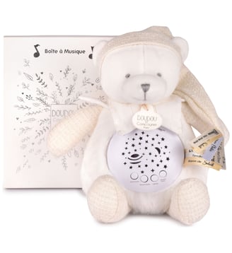 Veilleuse musicale projection d'étoiles - Doudou Et Compagnie - Blanc