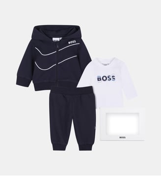 Ensemble pantalon, cardigan et tee-shirt - BOSS Kidswear - Bleu cargo