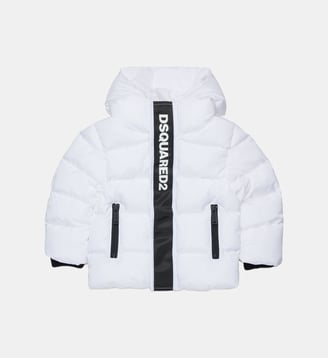 Longue veste matelassée avec logo - Dsquared2 - Blanc