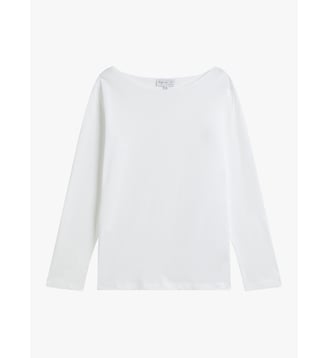 t-shirt en coton manches longues - Agnès b. - Blanc