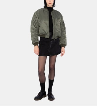 Blouson bomber coupe 90's en nylon recyclé - Schott - Kaki