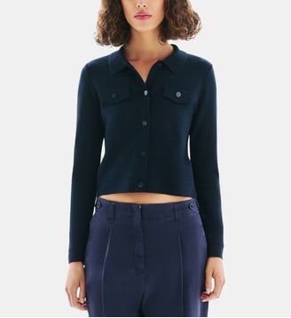 Veste mflo - Motif uni - Coupe droite - Caroll - Bleu marine
