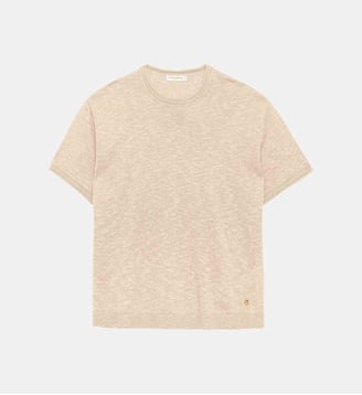 T-shirt manches courtes col rond uni MIRLEY - La Petite Etoile - Beige