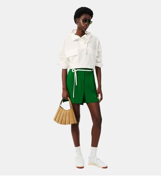Vareuse à capuche oversize coton - Lacoste - Blanc