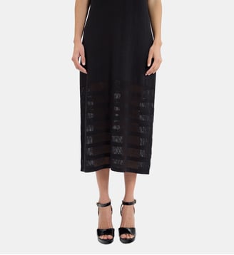 Robe Casilda en lin à rayures - Ines de la Fressange Paris - Noir