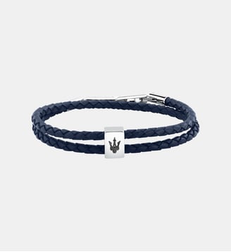 Bracelet LEATHER - Maserati - Black blue stainless steel