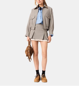 Blouson bomber à carreaux - Maje - Carreaux marrons