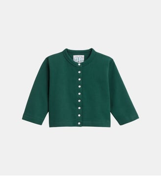 cardigan pression en molleton de coton vert - Agnès b. - Vert lago