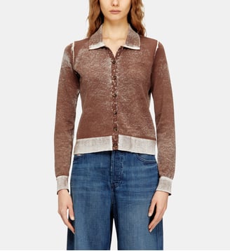 Cardigan avec impression inversée délavée - Diesel - Marron
