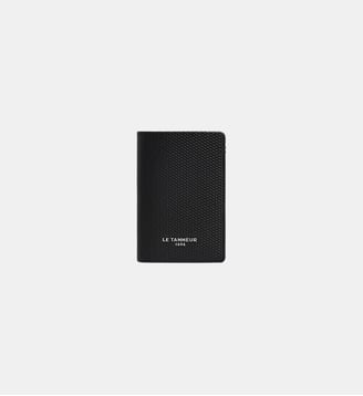 Petit porte cartes Lucien en cuir signature T - Le Tanneur - Noir