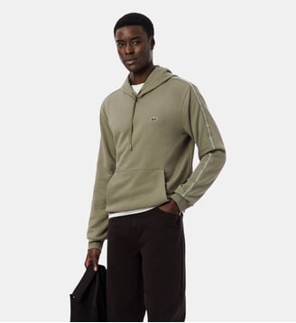 Sweatshirt à capuche bandes griffées - Lacoste - Vert kaki
