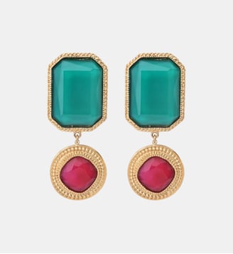 Boucles d'oreilles clips   - Louise - Satellite - Bleu turquoise