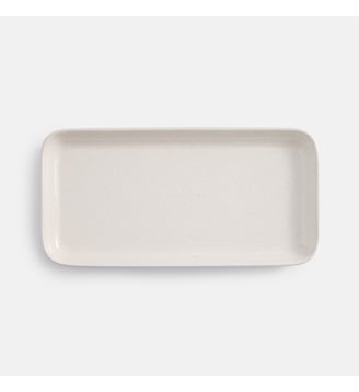 Plat de présentation en grès moucheté - La Redoute Interieurs - Écru