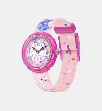 Montre Cosmic fun Rose, Blanc FBNP259 - Flik Flak - Rose