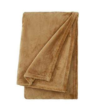 Plaid en polaire - Desforges - Marron clair