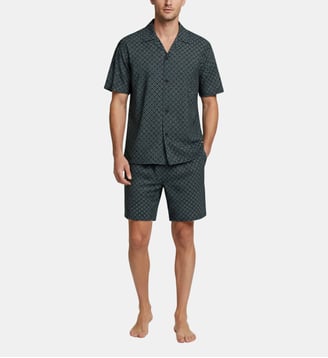 Pyjama court avec boutons d'homme en Lyocell - Impetus - Bleu marine