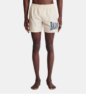 Short de bain à imprimé - Balmain - Beige