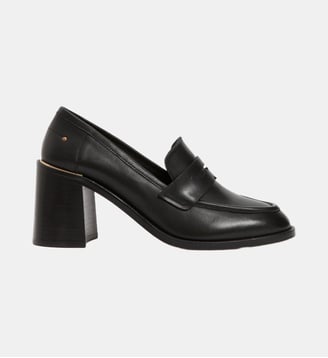 Mocassin à Talon en Cuir Lisse - Vanessa Bruno - Noir