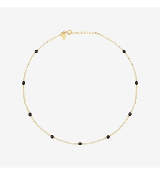 Collier indie amante hematite light gold/onyx - Caroline Najman - Beige
