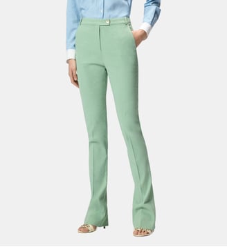Pantalon en lin mélangé à pli marqué - Pinko - Multicolore