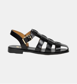 Sandales Plates Romane Cuir - Bobbies - Noir absolu
