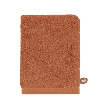 Gant de toilette uni en coton biologique, 650gr/m², ESSENTIEL - Alexandre Turpault - Orange erable