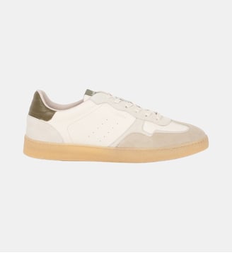 Baskets Davis Cuir - Bobbies - Crème et olive
