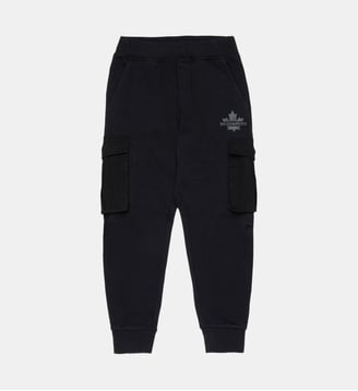 Pantalon cargo en laine polaire avec Maple Leaf - Dsquared2 - Noir