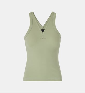 Débardeur côtelé à col en v et logo pinko - Pinko - Multicolore