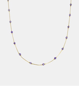 Collier  Bibi avec perles de cristal - Les Cléias - Violet