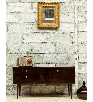 Enfilade aux poignées diamants Margaret N°729- Produit chiné - Debongout - Marron