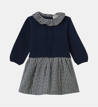 Robe  bi-matière - Cyrillus - Carreaux marine