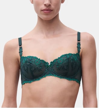 Soutien-gorge corbeille broderie italienne - Chantelle - Vert eden multicolore