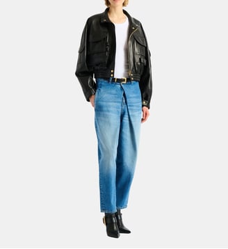 Bomber en cuir d’agneau - Balmain - Noir