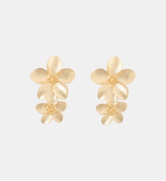 Boucles d'oreilles clips - double fleurs dorées - Balaboosté - Doré