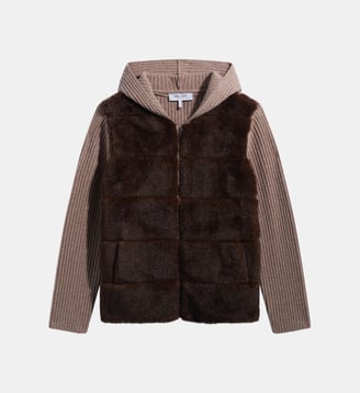 Gilet zippé en cachemire et fausse fourrure - ROSELYNE - Gerard Darel - Beige