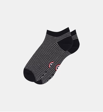 Socquettes gris et noires - Le Slip Francais - Blanc et noir