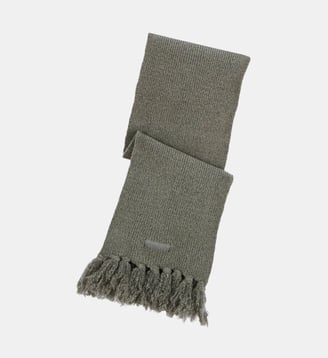 Écharpe à franges unie - Serge Blanco - Gris chine