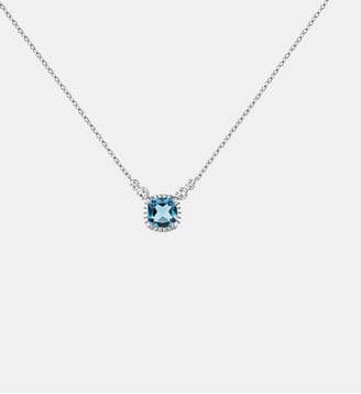 Pendentif en argent 925 avec londres bleu et topaze blanche - Aristocrazy - Argenté