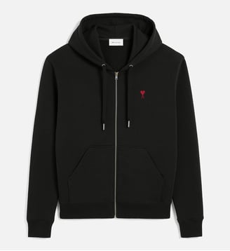 Hoodie Zippé Ami de Coeur Rouge unisexe - AMI Paris - Noir