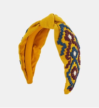 Serre-tête brodé de perles HARUNA - Wild - Jaune