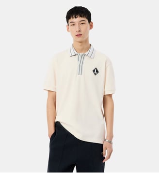 Polo classic fit fabriqué en France badge - Lacoste - Blanc