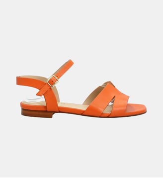 Sandale slough - cuir lisse - Manfield - Orange