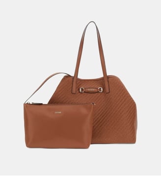 Sac cabas Vikky II tressé - Guess - Marron