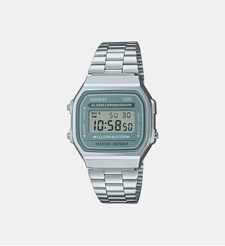 Montre Illuminator Argenté, Bleu, Gris A168WA-3AYES - Casio - Argenté