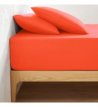 Drap housse uni coton, bonnet 32cm La Redoute Interieurs
