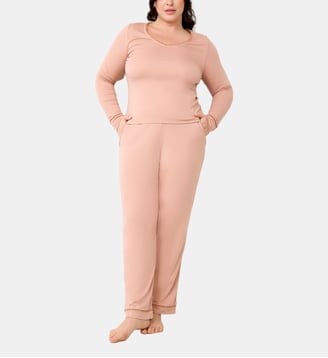 Pantalon issu de fibres végétales Softness rose poudré Maison Lejaby