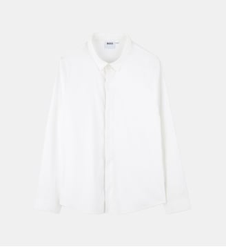 Chemise ajustée en popeline - BOSS Kidswear - Blanc