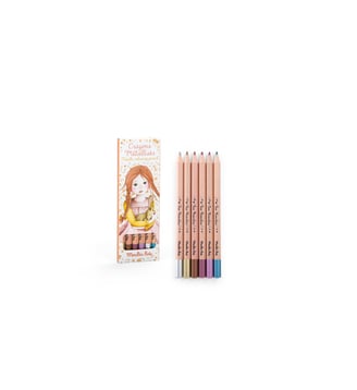 6 crayons métallisés Les Rosalies - Moulin Roty - Multicolore